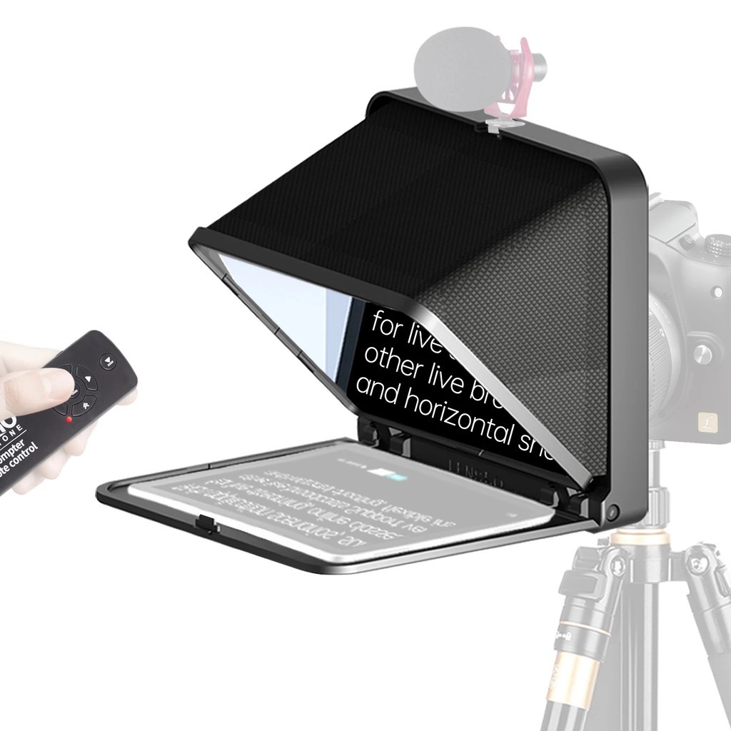 LENSGO TC7 พับ Prompter แบบพกพาสําหรับกล้องโทรศัพท์สําหรับวิดีโอสัมภาษณ์สดสําหรับ 7.9 นิ้วแท็บเล็ต i