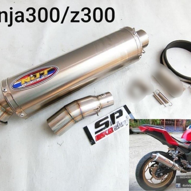 ท่อ slip on Ninja300 z300 Z400 ninja400 ปลายแท้ NJT racing