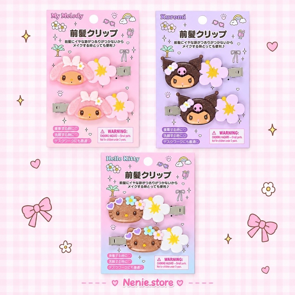 ⭐️ส่งด่วน⭐️พร้อมส่ง Sanrio Hair Clip คอลใหม่🌸กิ๊บชบาใหญ่ ของแท้🇯🇵นำเข้าจากญี่ปุ่น
