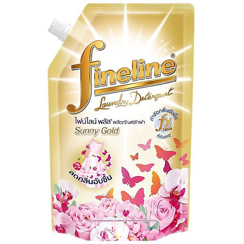 ไฟน์ไลน์พลัสผลิตภัณฑ์น้ำยาซักผ้าชนิดน้ำซันนี่โกลด์ 550มล Fineline Liquid Detergent Sunny Gold 550ml [8851989033365 ]