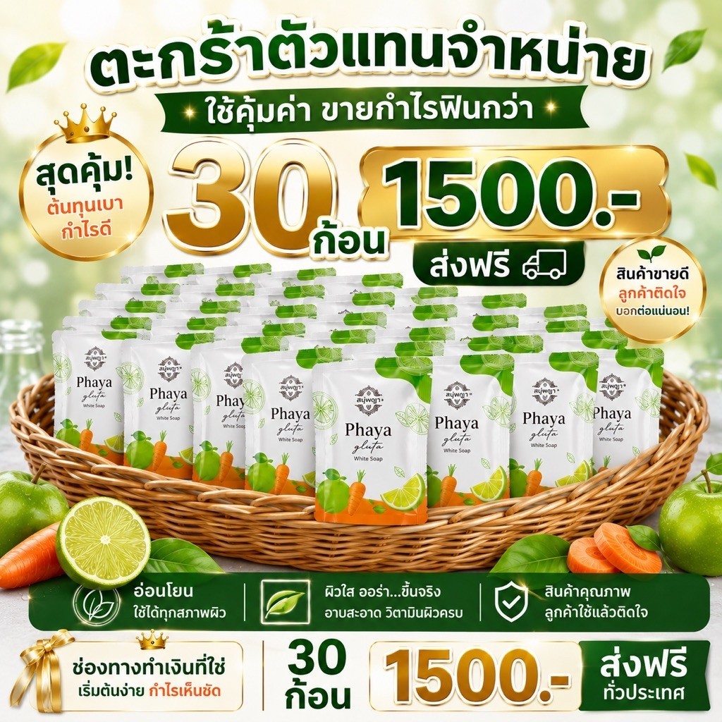 สบู่พญา 30 ก้อน ของแท้จากบริษัท ขายดีที่สุด