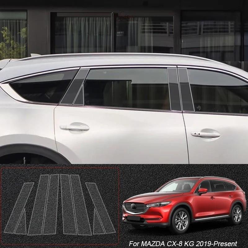 TPU B-Pillar ฟิล์มป้องกันสําหรับ Mazda 3 BP, 6 GL ซีดาน, 6E EZ6, CX-5 KF, CX-8 KG, CX-30 DM, CX-50, 