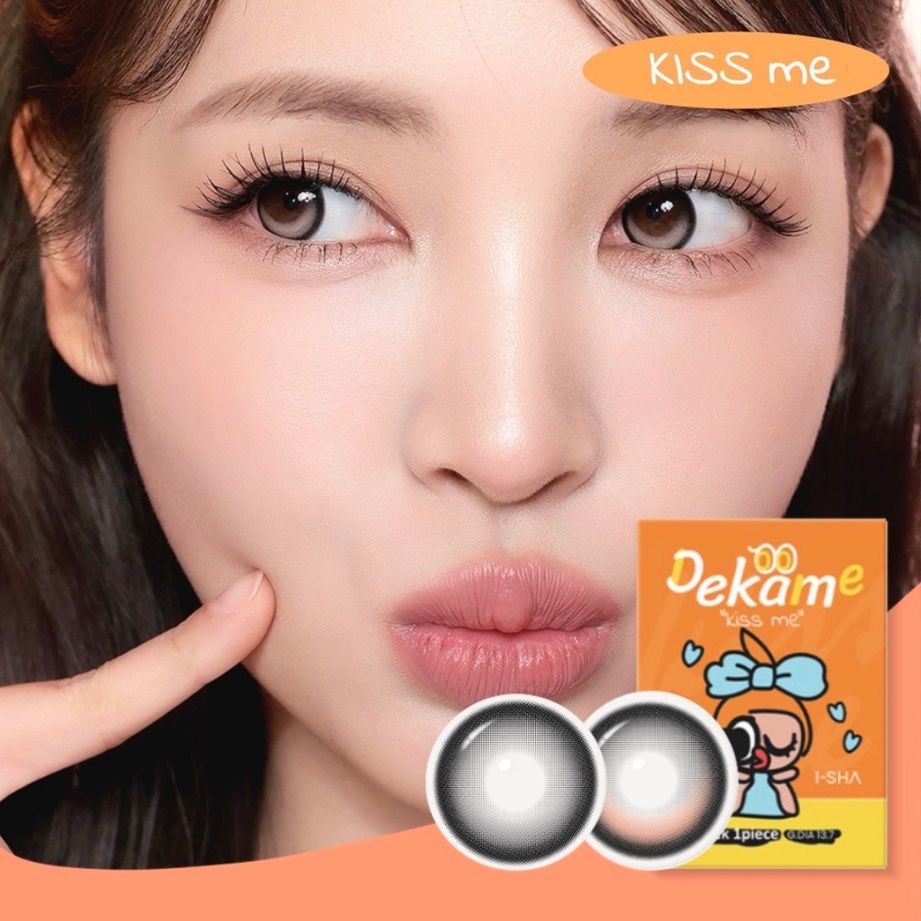 (พร้อมส่ง!) I-SHA DEKAME KISS ME (เลนส์ไม่หมุน) คอนแทคเลนส์รายเดือน Silicone Hydrogel
