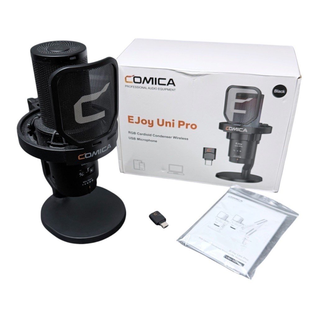 มือสอง Comica Ejoy Uni Pro สีดำ แบบตั้งโต๊ะ มีไฟ RGB สภาพสวย ไม่มีตำหนิ อุปกรณ์ครบกล่อง