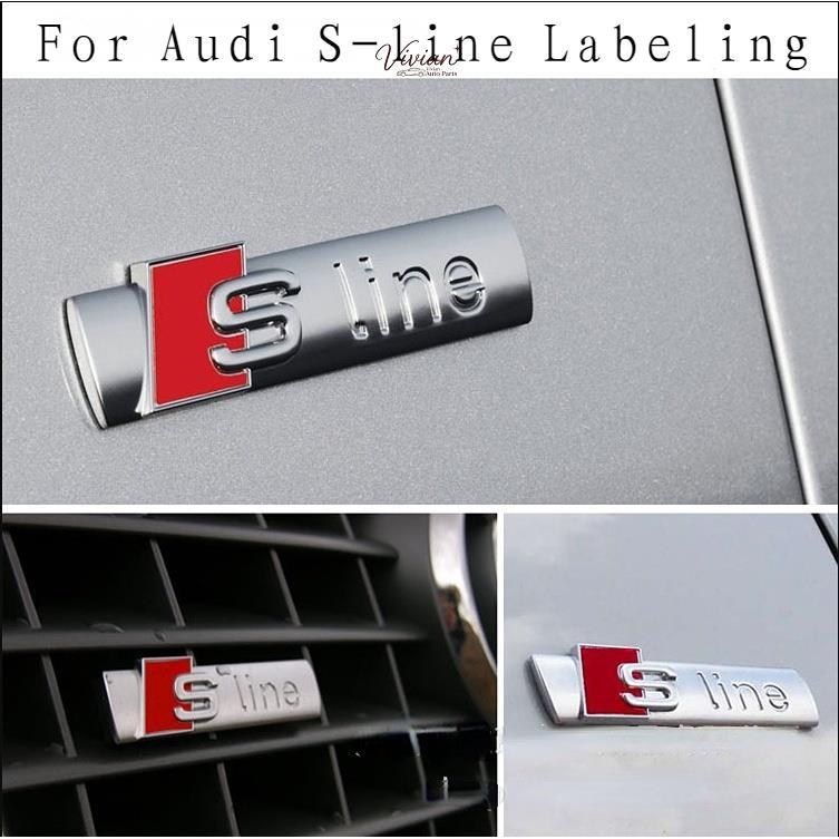 สติกเกอร์โลโก้ S Line โลหะ สําหรับติดกระจังหน้ารถยนต์ Audi S A3 A4 B8 8P 8V B6 A5 A6 C7 Q5 B9 B7 C6 