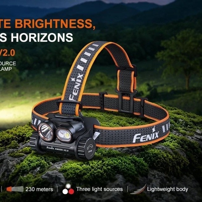 ไฟฉายคาดหัว FENIX HM65R V2 MULTI-LIGHT RECHARGEABLE HEADLAMP : สินค้ารับประกัน 3 ปี