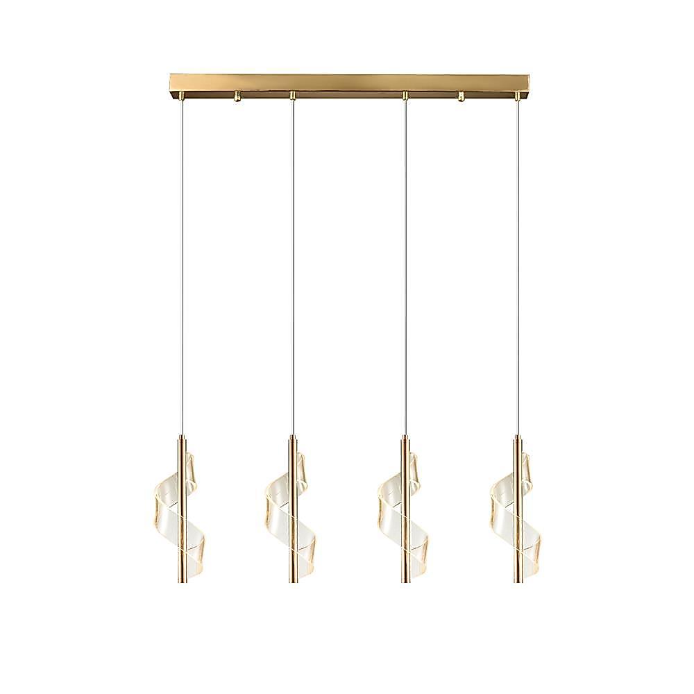 CARINI ไฟช่อ LED H2402 25 วัตต์ DAYLIGHT/COOL WHITE/WARM WHITE สีทอง/ใส 4 หัว จัดส่งโดย HomePro