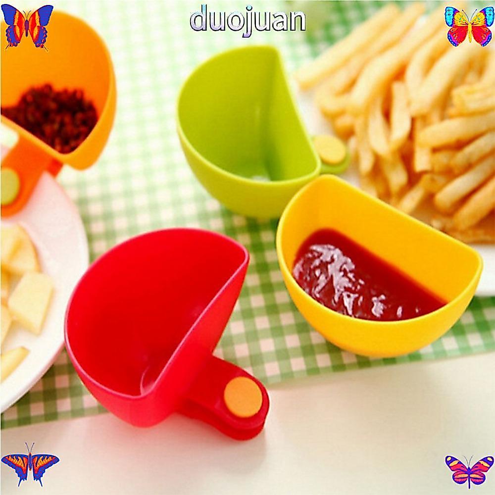 DUOJUAN Spices Dip Container Bowl, พลาสติกอเนกประสงค์ Dip Clip-On Gadgets ครัวที่มีสีสันชามเครื่องปร