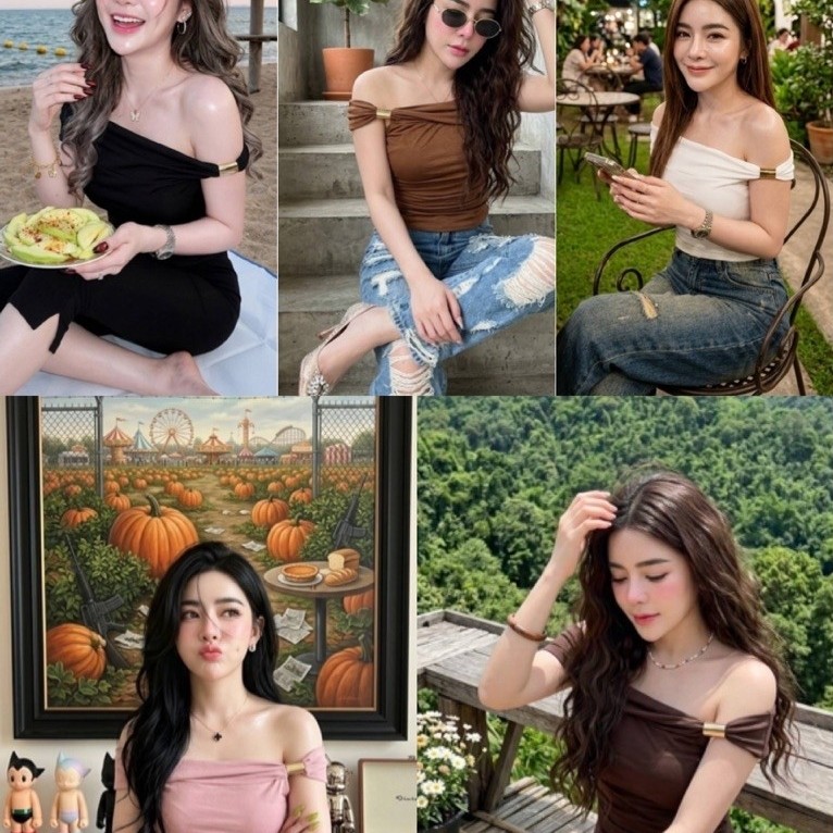 💕ShopBypuy💕เสื้อเปิดไหล่แต่งอะไหล่