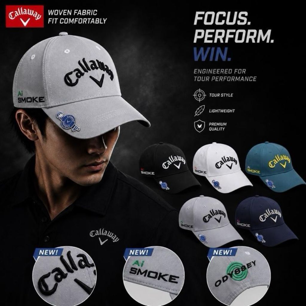 หมวกกอล์ฟ maker golf ball magnet Callaway Ai smoke golf hat Chrome soft