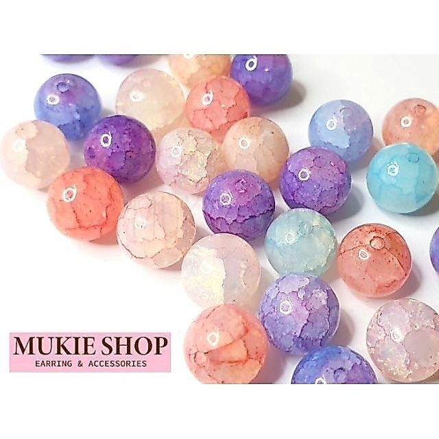 Mukie shop DIY หินแท้ ควอตซ์ Quartz หินมงคล ขนาด 10mm คละสี (10เม็ด/แพ็ค) มุกี้ ช้อป