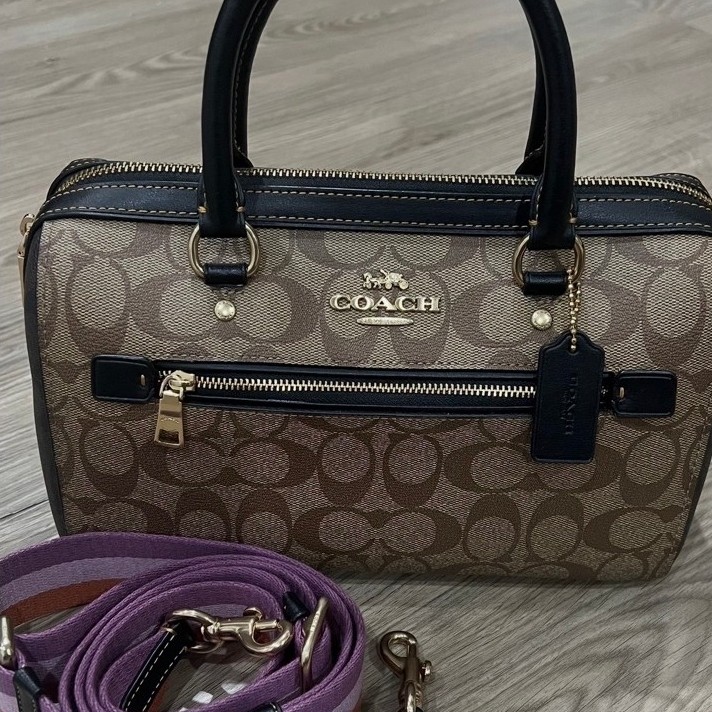 COACH ROWAN SATCHEL IN BLOCKED SIGNATURE CANVAS