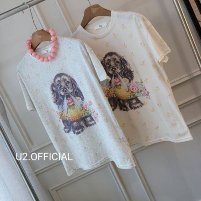 U2 เสื้อยืดพิมพ์ลายทั้งตัว ผ้าสลาฟลายน้องหมา