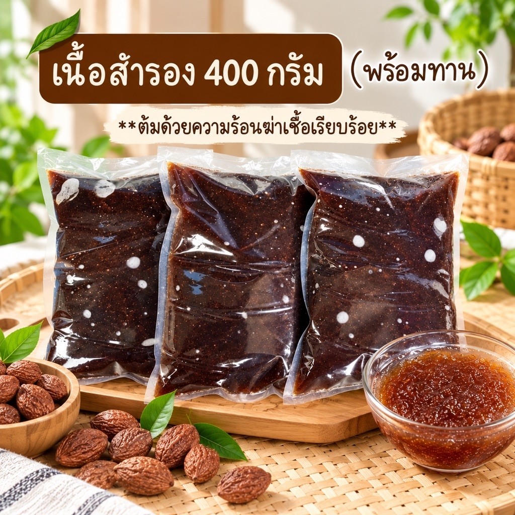 เนื้อสำรองเข้มข้น ต้มด้วยใบเตย 800กรัม เนื้อล้วน ไม่ผสมวุ้น