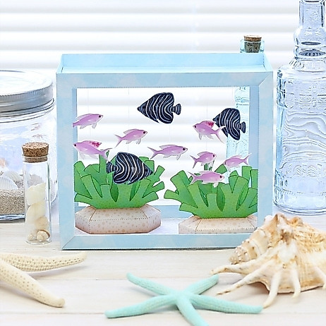 โมเดลกระดาษ 3D : ตู้ปลา Koran Angelfish Purple Anthias กระดาษโฟโต้เนื้อด้าน กันละอองน้ำ ขนาด A4 220g.