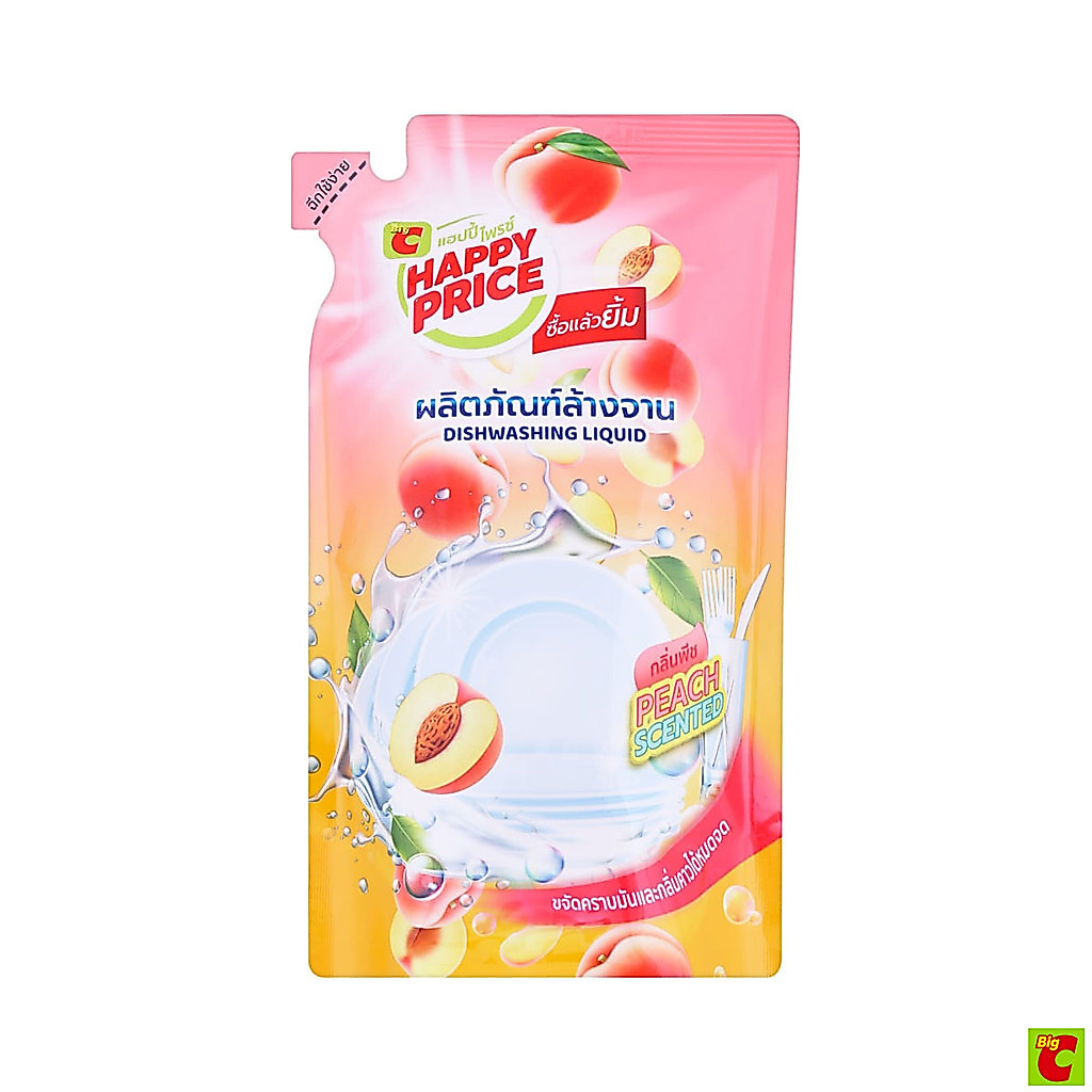 บิ๊กซี แฮปปี้ ไพรซ์ น้ำยาล้างจาน กลิ่นพีช 400 มล.