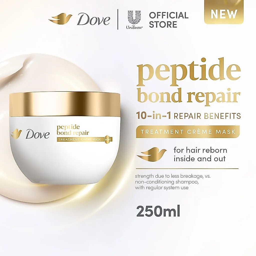 Dove Peptide Bond Repair Treatment Mask 250ml - สําหรับซ่อมแซมผมเสียอย่างมากด้วยเปปไทด์คอมเพล็กซ์ 5L