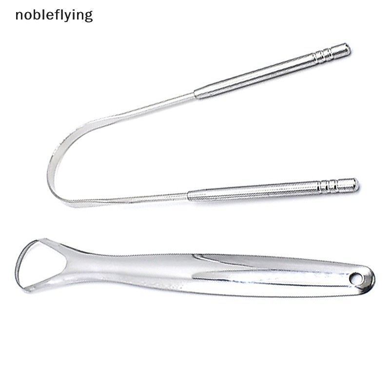 Nf ที่ขูดลิ้น ลิ้น สเตนเลส ทําความสะอาดลิ้น ดูแลช่องปาก เพื่อสุขอนามัย nobleflying 2 ชิ้น