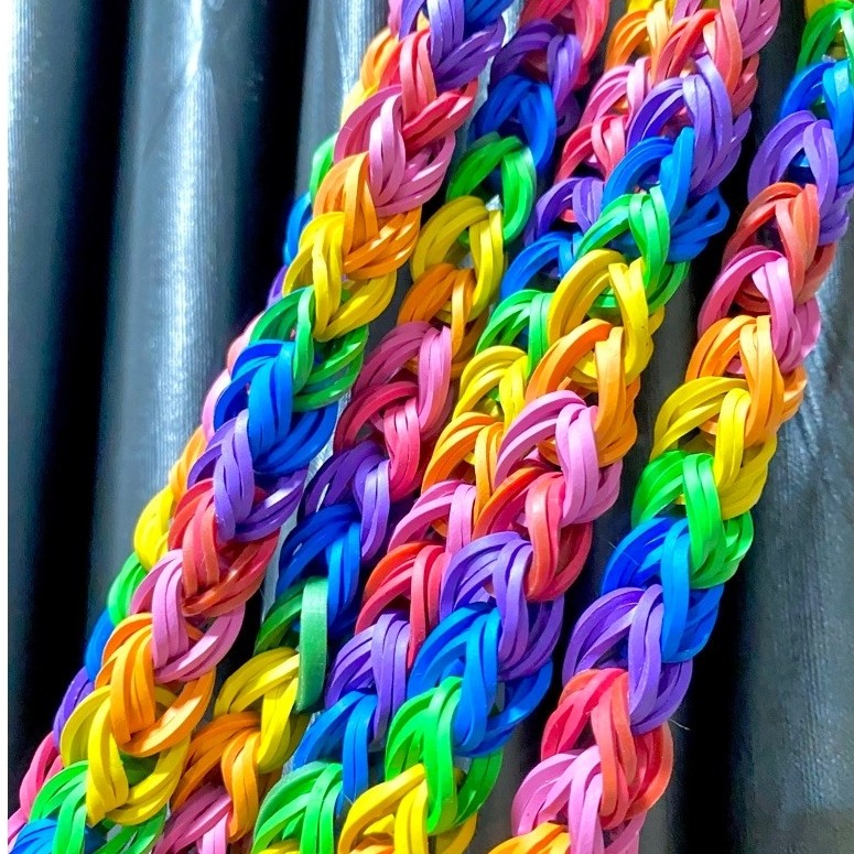 ยางกระโดด สีรุ้ง สำหรับการละเล่นกระโดดยาง (3วงต่อห่วง)