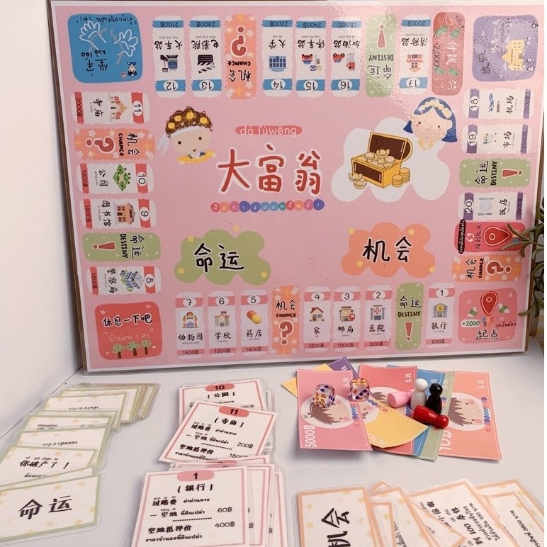 เกมเศรษฐีภาษาจีน | Chinese Monopoly Game | เกมภาษาจีน สื่อการสอนจีน | JEENWITHME