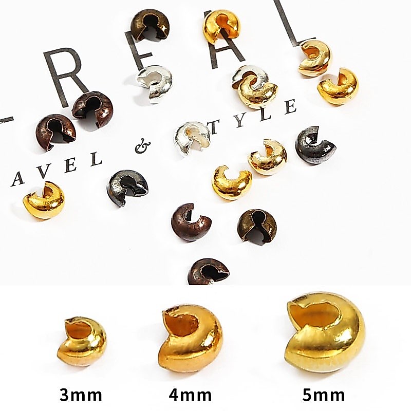 100 ชิ้น/ล็อต 3 4 5 มม.ทอง Rhodium Ball Crimp End ลูกปัด Dia Stopper Spacer ลูกปัดสําหรับ Diy เครื่องประดับทําผลการค้นหาอุปกรณ์เสริม