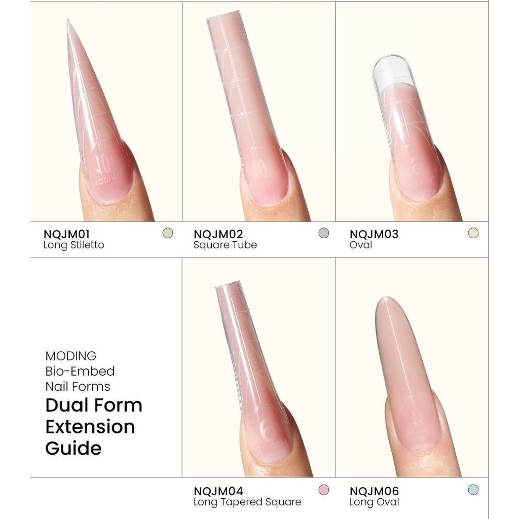 MODING Dual Form #NQJM ดูอัลฟอร์ม 15size/1box ตัวเลือกหลายทรง ขึ้นทรงต่อเล็บPolyGel/ต่อเล็บเจล