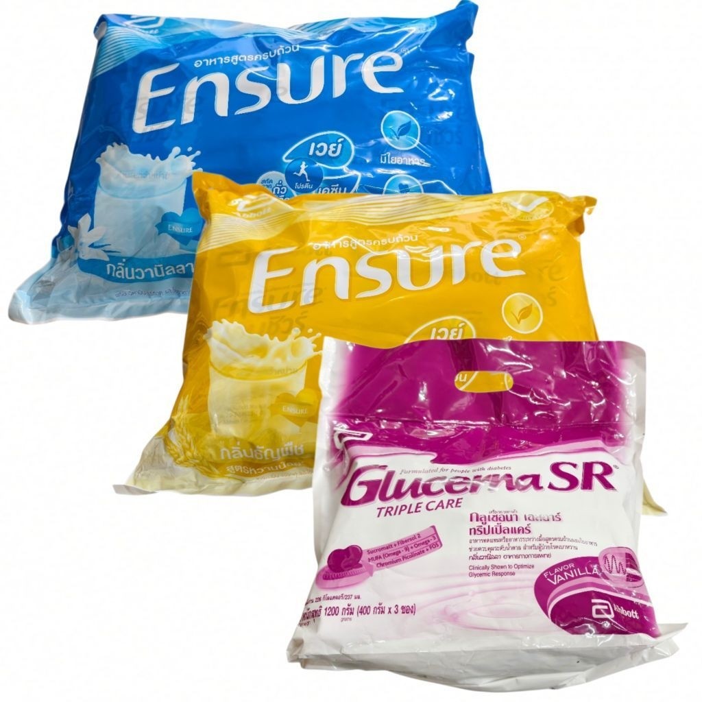 Ensure Vanilla / Wheat / Glucerna SR ถุงเติม 400 ก. เอนชัวร์ อาหารสูตรครบถ้วน กลิ่น วานิลลา / ธัญพืช