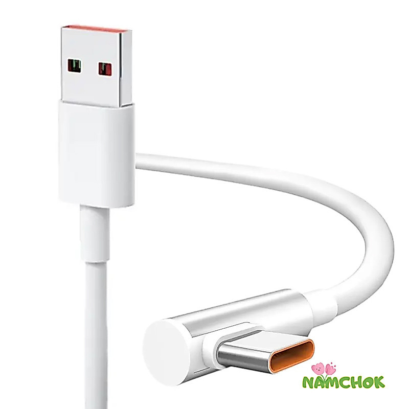 สายชาร์จข้อมูลแบบทนทาน หัวโค้ง 120W/67W ชาร์จเร็ว-NK
