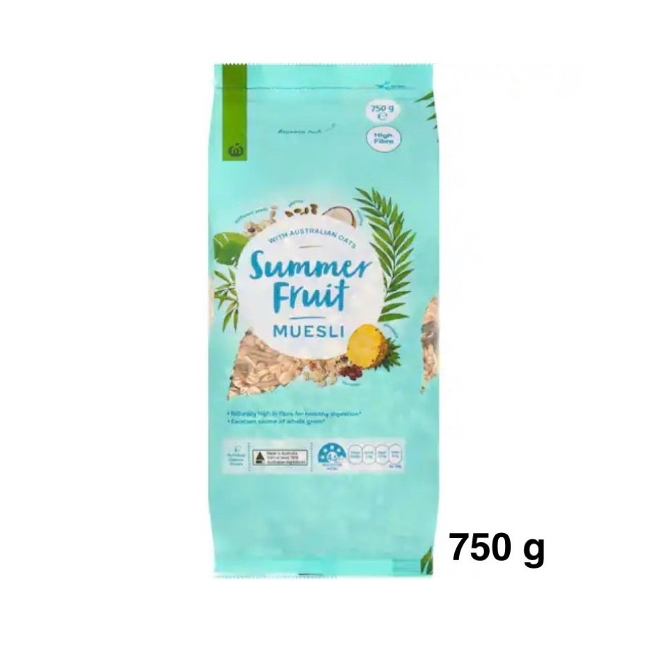 [ส่งด่วน] Woolworths Summer Fruit Muesli/Fruit Free Toasted Muesli/Original Toasted Honey Cinnamon M