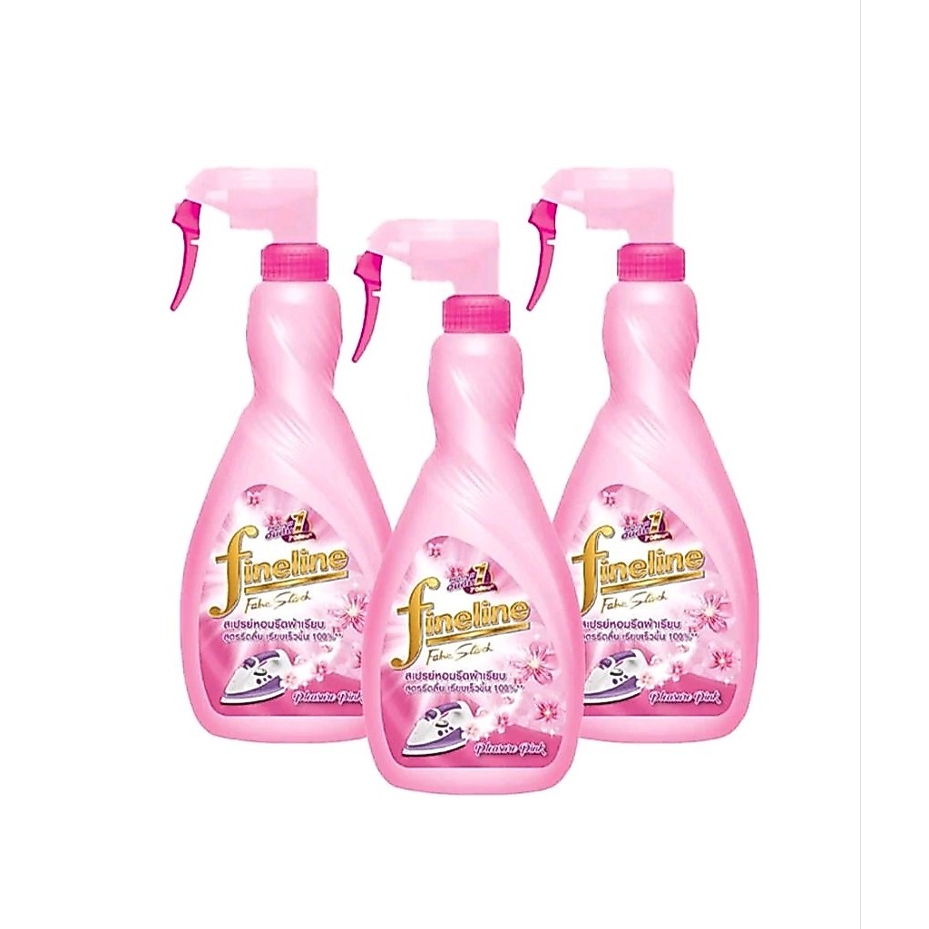 ไฟน์ไลน์ น้ำยารีดผ้าเรียบ สเปร์ยหัวฉีด สีชมพู 500มล.× 3ขวด