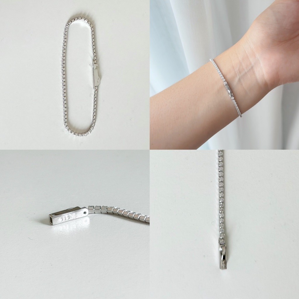 Winterwinter Jewelry Silver925 : เครื่องประดับเงินแท้ ข้อมือประดับเพชรcz