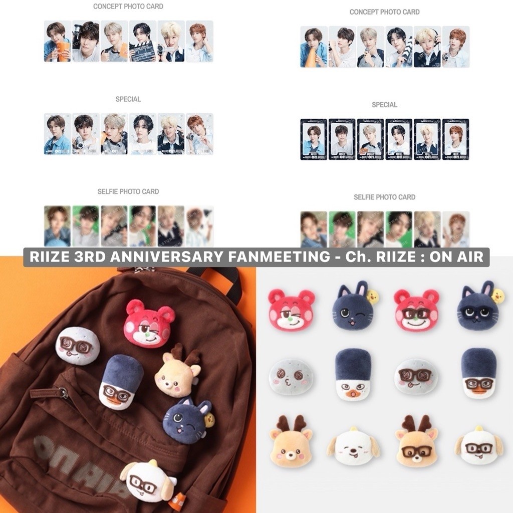 พร้อมส่ง ✨ RIIZE 3RD ANNIVERSARY FANMEETING - Ch. RIIZE : ON AIR MD - random trading card / random doll badge