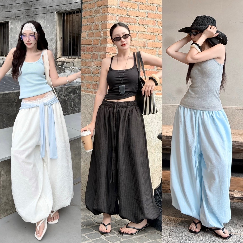 𝐁𝐚𝐥𝐥𝐨𝐨𝐧 𝐩𝐚𝐧𝐭𝐬 กางเกงทรงบอลลูน ทรงสวย ผ้าทิ้งตัว อยู่ทรง