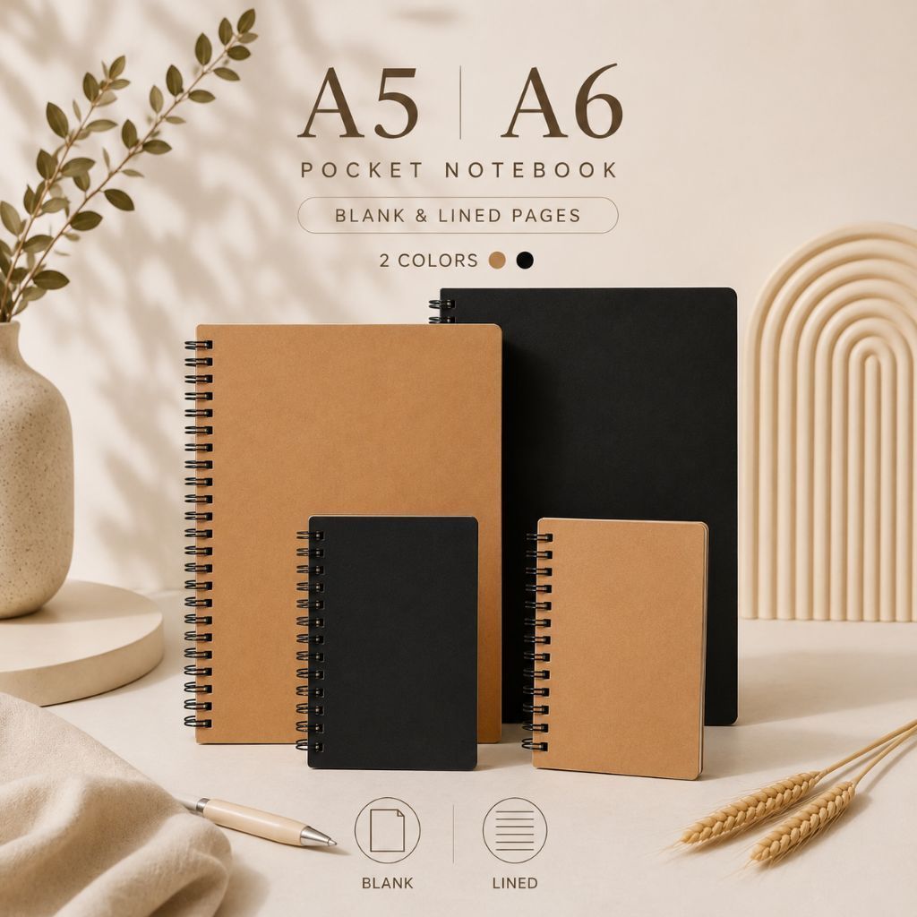 สมุดโน้ตมินิมอล A5 / A6 | กระดาษถนอมสายตา | สไตล์ MUJI