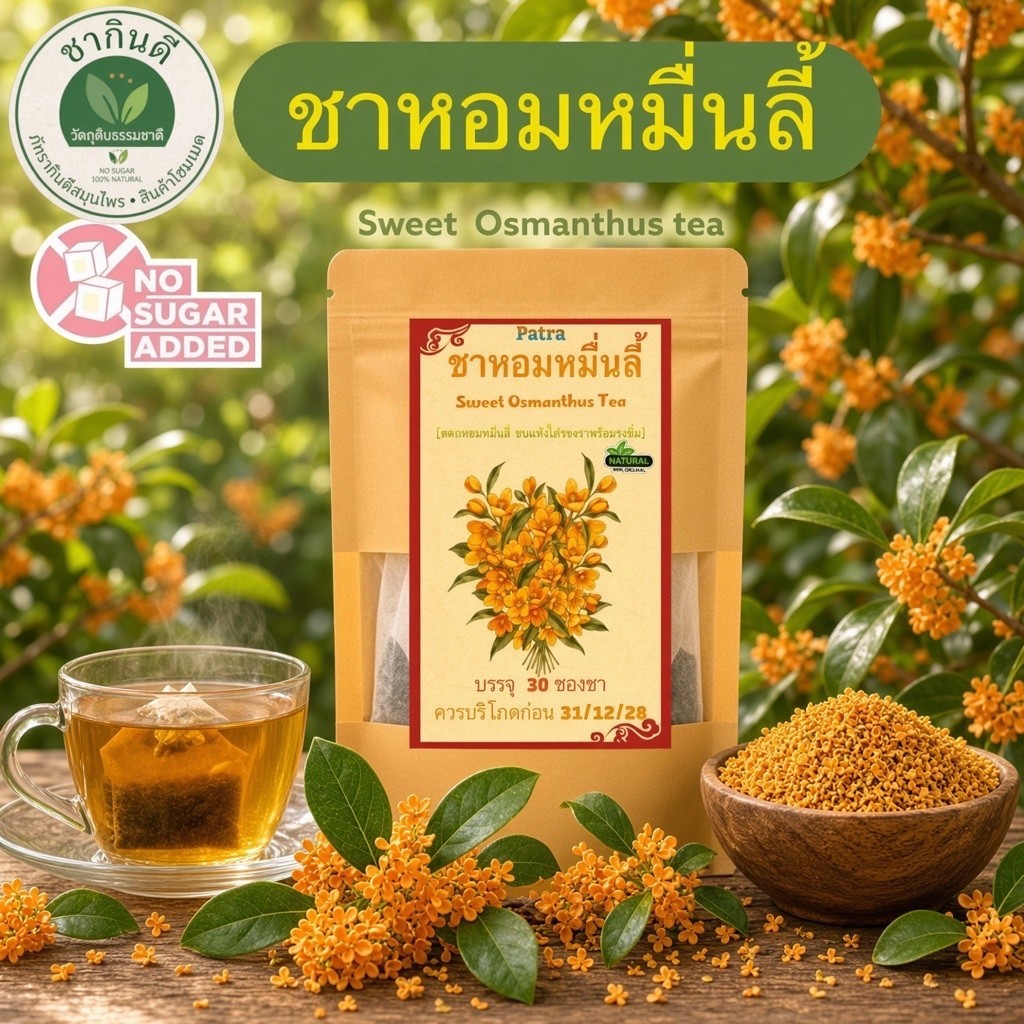 ชาหอมหมื่นลี้ บรรจุ 30 ซองชา ดอกหอมหมื่นลี้อบแห้งในซองชาดร้อมดื่ม