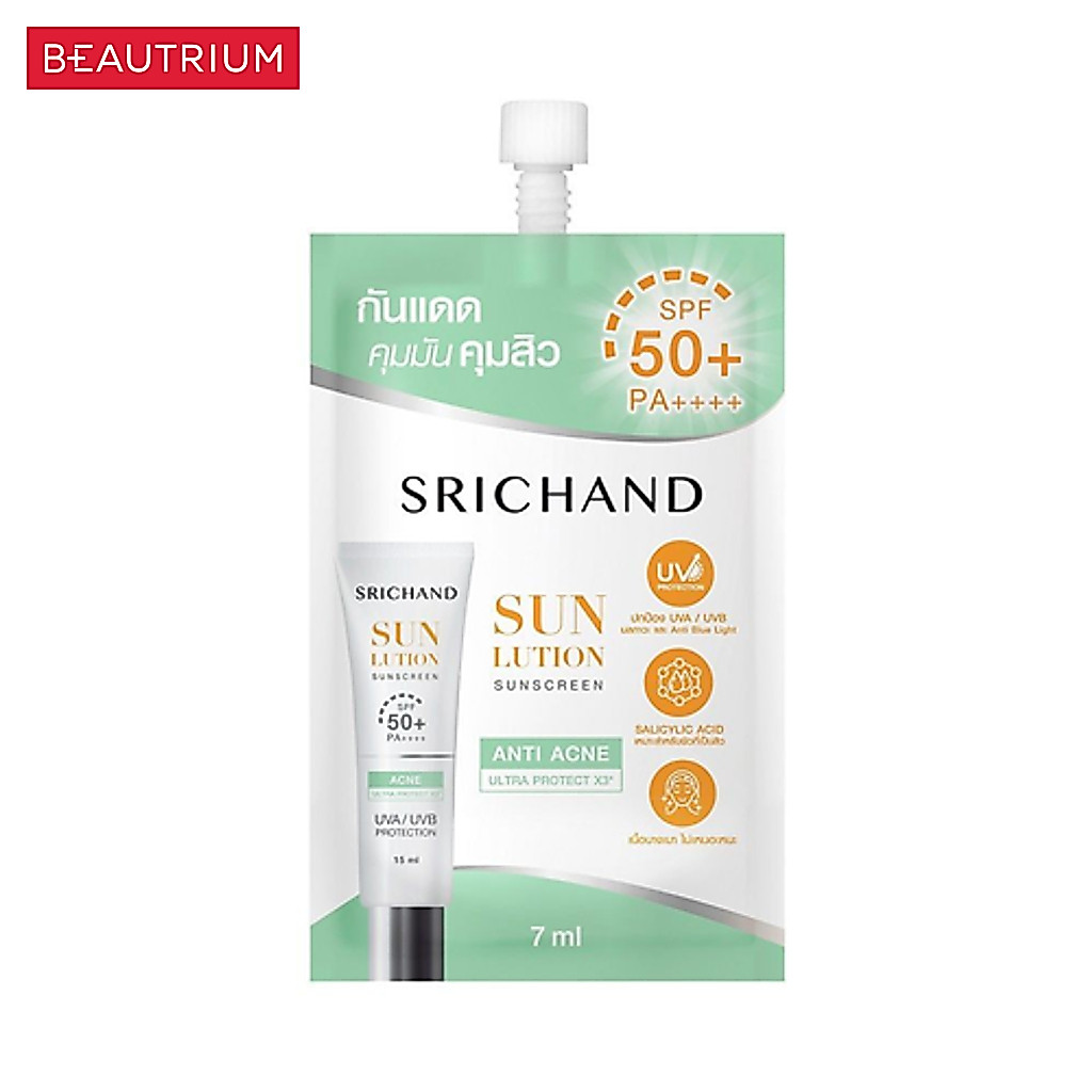 SRICHAND Sunlution Acne Care Sunscreen SPF50+ PA++++ (Sachet) 7ml — صورة 2