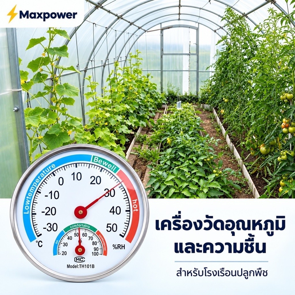 พร้อม​ส่ง​ เครื่องวัดอุณหภูมิและความชื้้น (เหล็ก)​รุ่น​101B