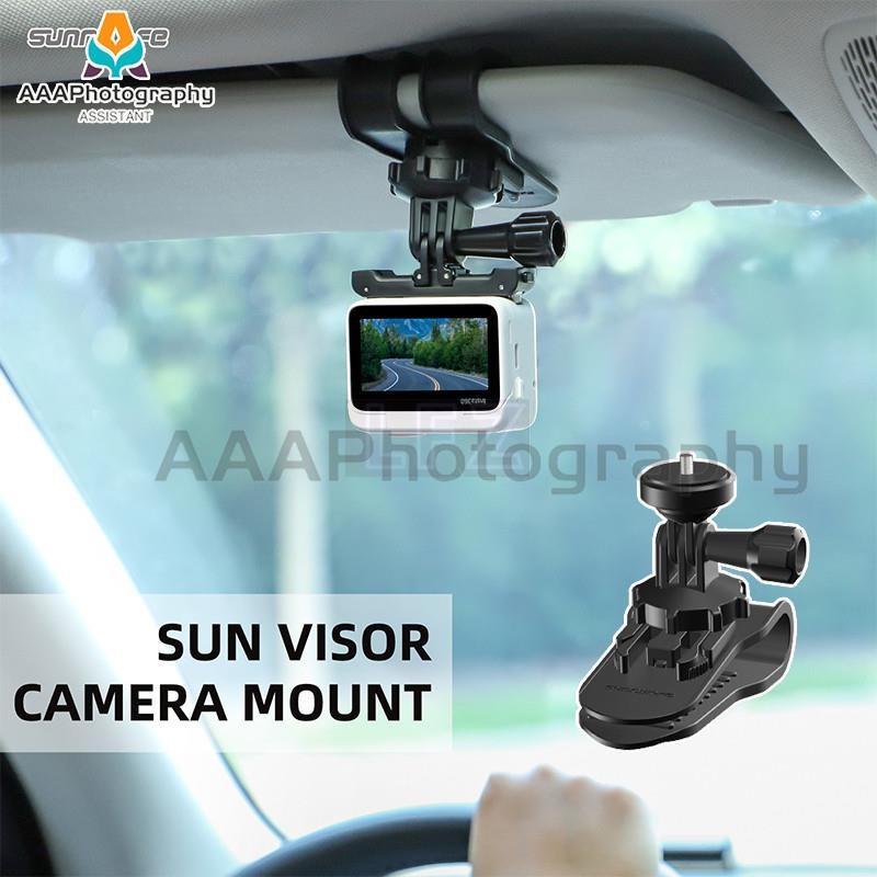 พร้อมส่งsunnylife Car Sun Visor Mount Action Camera Holder โทรศัพท์มือถือ Vlog Mount 360°หมุนสําหรับ