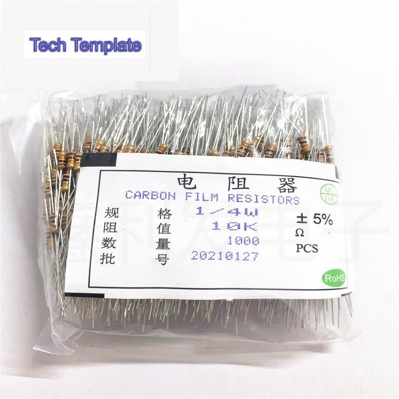 ตัวต้านทานฟิล์มคาร์บอน 1/4W 5% 1k 4.7k 47k 470 ohm 1.5k 2.2k 4.7 10 560R 680R 22k 1.8k 220 100k 15k 