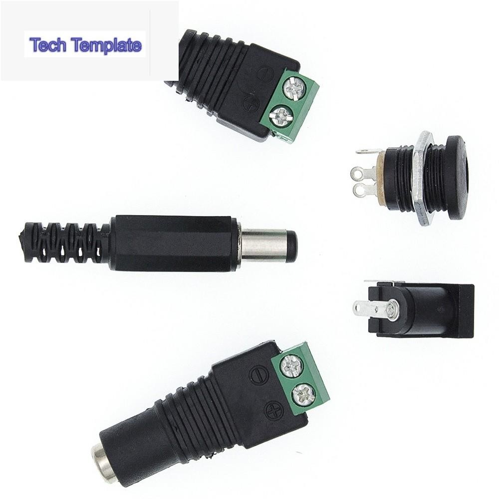 10pcs DC-005/DC-022 DC Power Jack Socket Plug Male/Female Connector DC005 5.5*2.1 มม.2.1 ใหม่