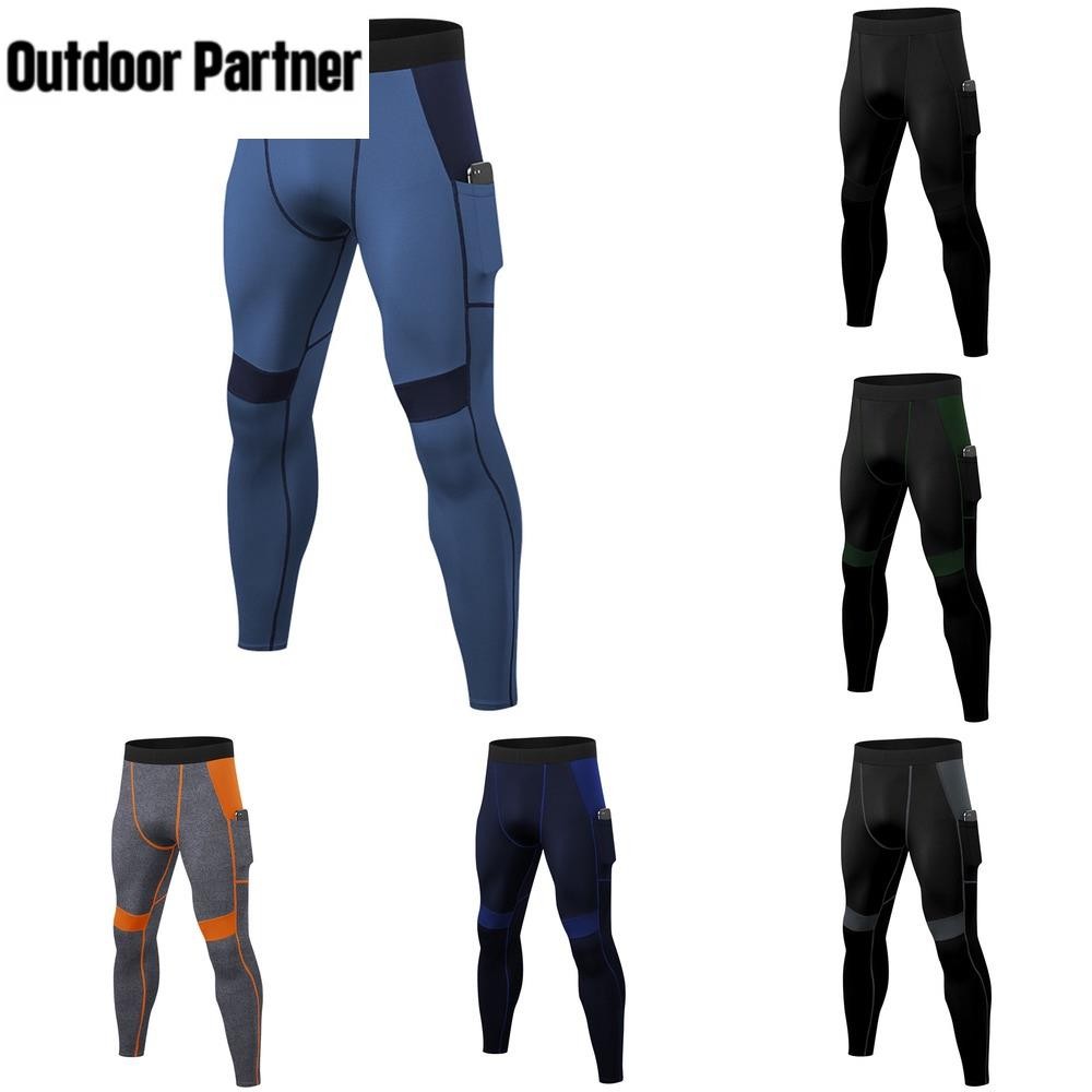 uick Dry Mens Compression กางเกงกีฬา Gym Men Legging พร้อม Pockect Fitness Gym Leggings กีฬาการฝึกอบ
