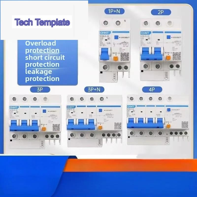 Chint DZ47LE NXBLE-63 NXBLE-32 NXBLE-125 30MA Residual Current ดําเนินการ Circuit Breaker Leakage Pr