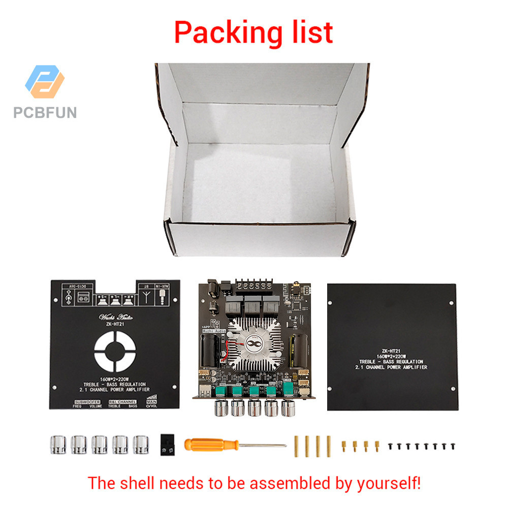Pcbfun HT21-3G รุ่นที่สาม 2.1 ช่อง TDA7498E Bt เครื่องขยายเสียงโมดูลซับวูฟเฟอร์ 160Wx2 + 220V รองรับ