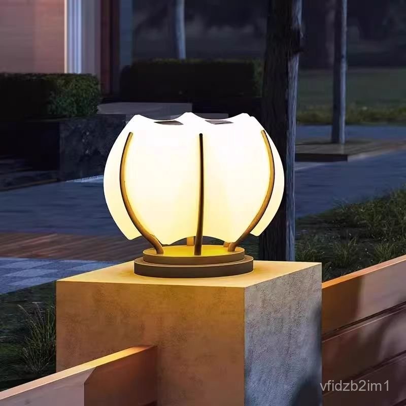 Solar Lotus Courtyard Wall Pillar Door Pillar Light Gate Light Garden Pillar Head Light Villa Courty