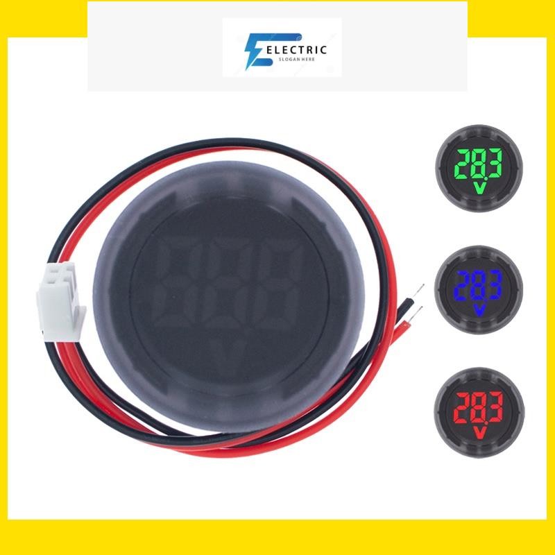 Dc 4-100V LED จอแสดงผลดิจิตอล วงกลม สองสาย โวลต์มิเตอร์ DC ดิจิตอล โวลต์มิเตอร์ หัวแสดงผล ย้อนกลับ ก