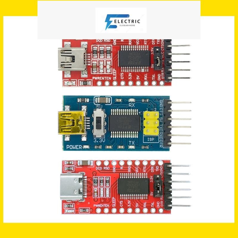 Ft232Rl Ftdi Usb 3.3V 5.5V To Ttl Serial อะแดปเตอร์โมดูลสําหรับ Arduino Ft232 Pro Mini Usb To Ttl 23