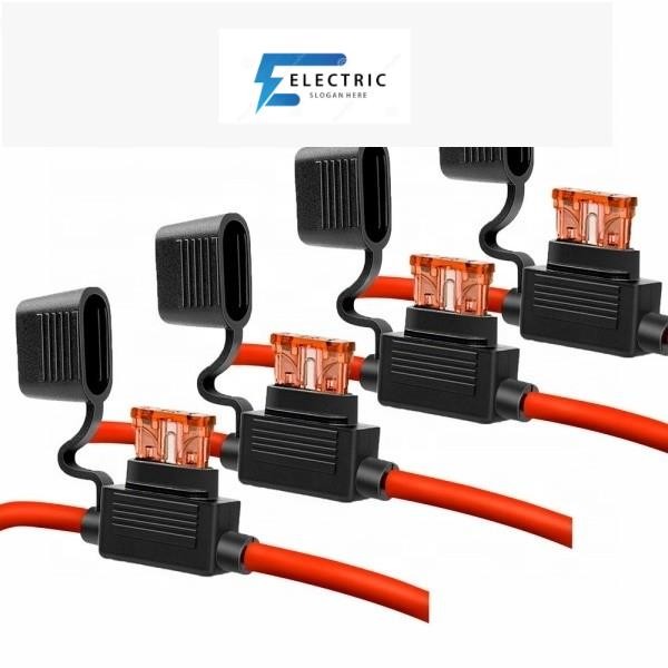 สต็อกคุณภาพสูง 10 Gauge Fuse Holder 10AWG Inline Fuse Holder 40 AMP ATC Blade ฟิวส์ 4 แพ็ค