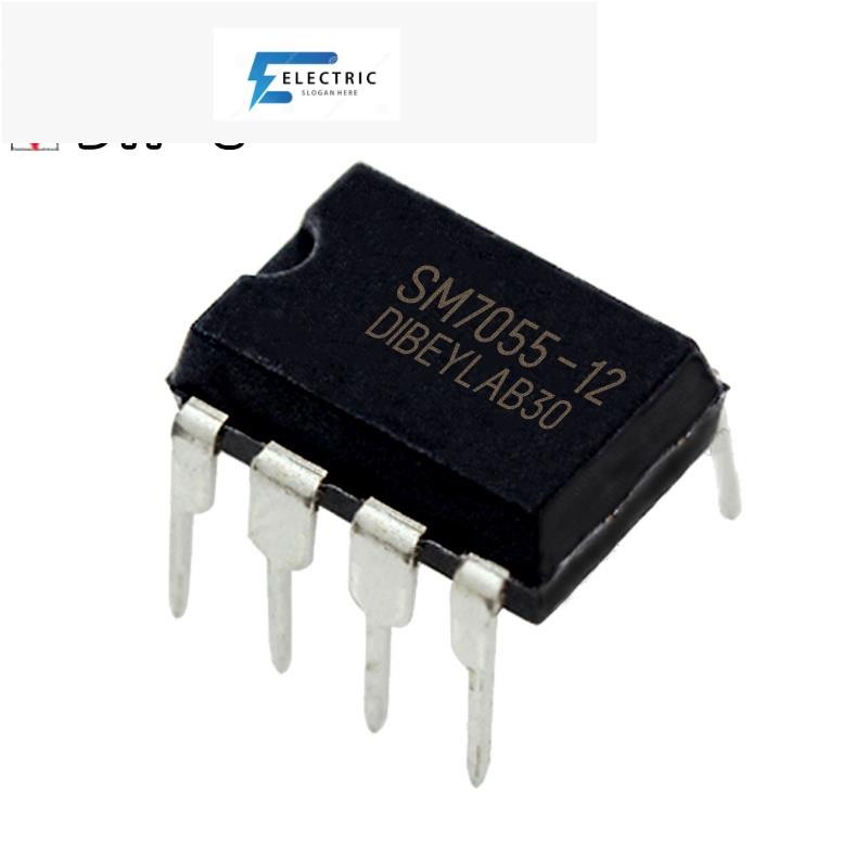 10PCS SM7055 SM7055-12 DIP8 In-line 8-pin เตาแม่เหล็กไฟฟ้าชิปจัดการพลังงาน IC