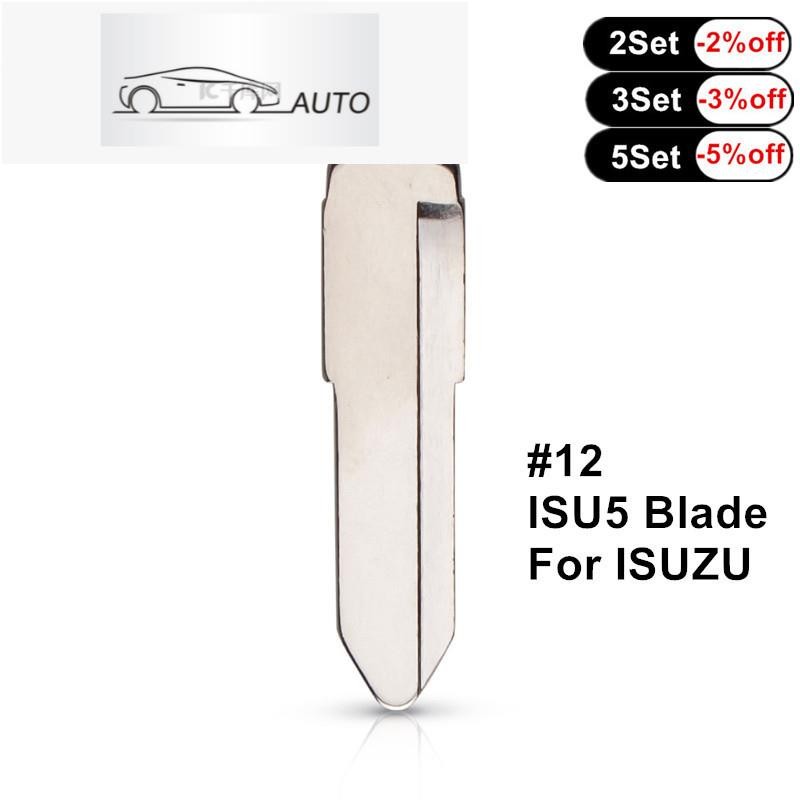 HYS 10 ชิ้นใหม่โลหะเปล่า Uncut Flip KD VVDI JMD กุญแจรถระยะไกล #12 ใบมีดกุญแจ LISHI ISU5 สําหรับกุญแ