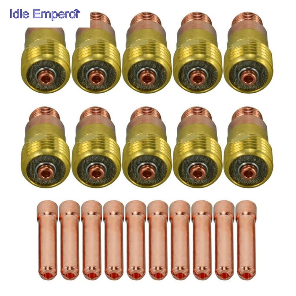 [ครา]❀ 20pcs TIG Stubby เลนส์แก๊ส 17GL332 10N24S 3/32 &TIG Collet Kit DB SR WP 17 18 26❀